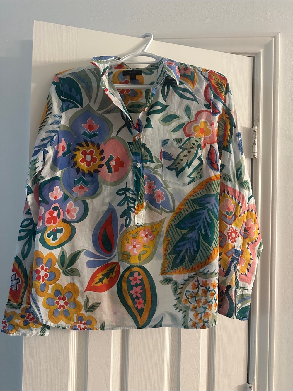 J. Crew Floral Multi-Color Popover Shirt